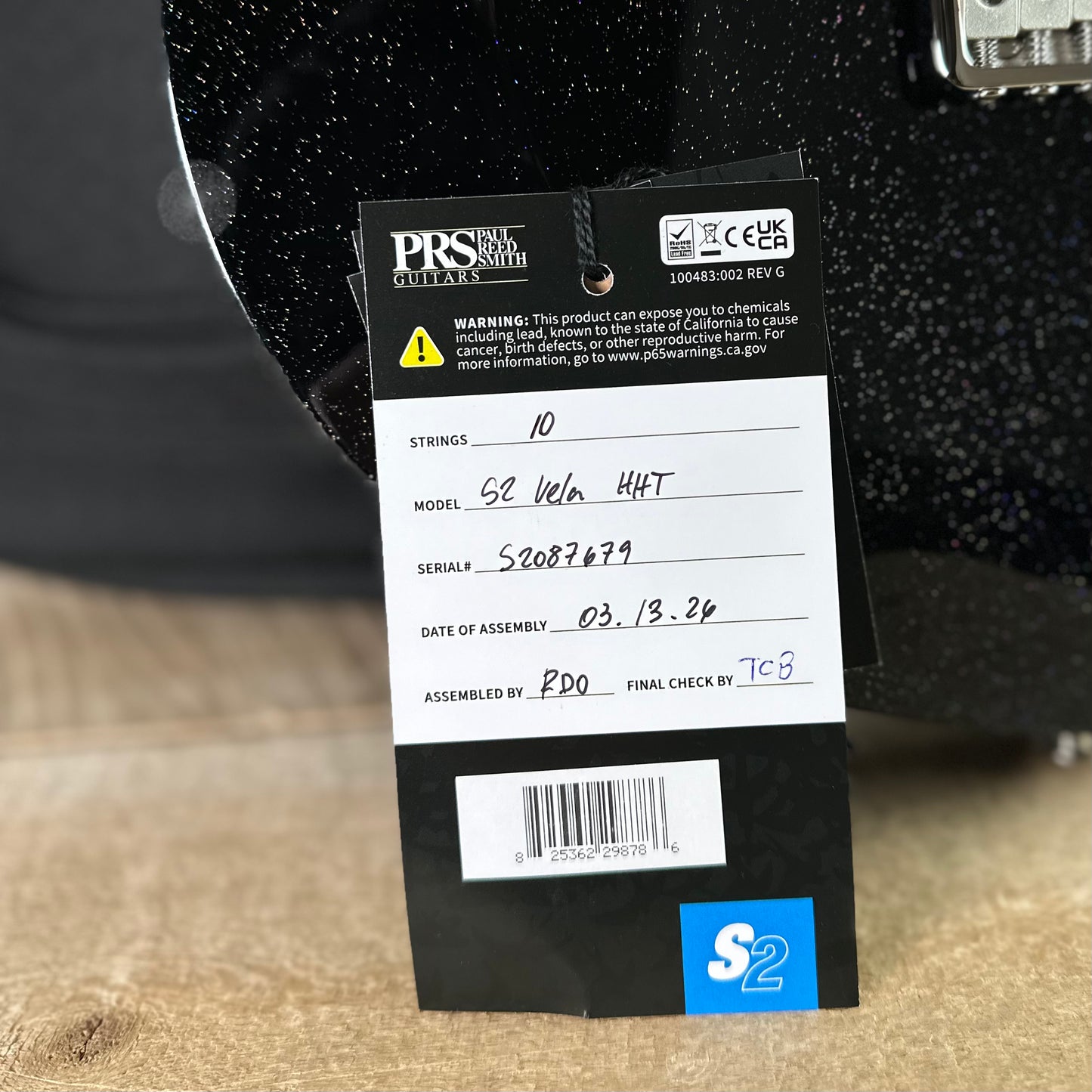 PRS S2 Vela HHT - Black Rainbow Holoflake S2087679
