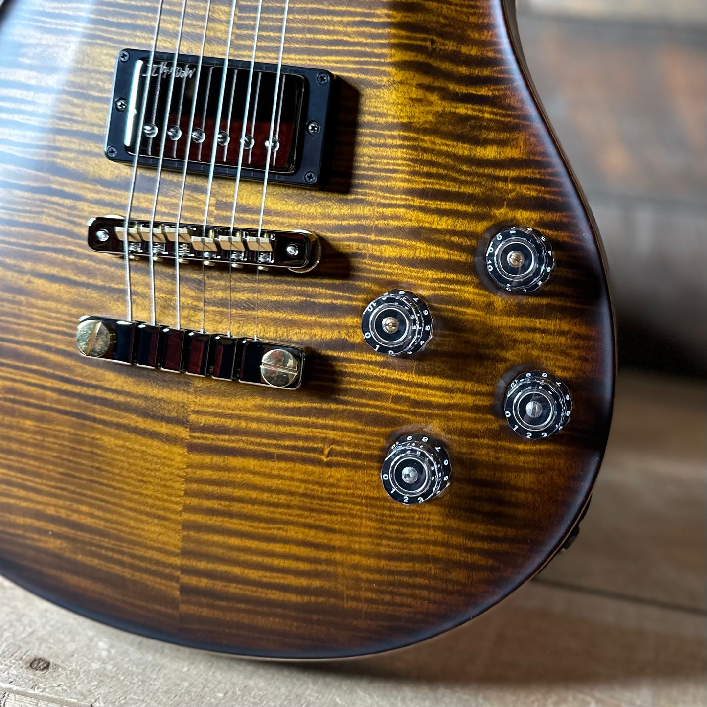 PRS Wood Library McCarty 594 Flamed Maple 10 Top, Swamp Ash Back, Stained Maple Neck, Bound Ebony FB - Satin Black Gold Burst 418877