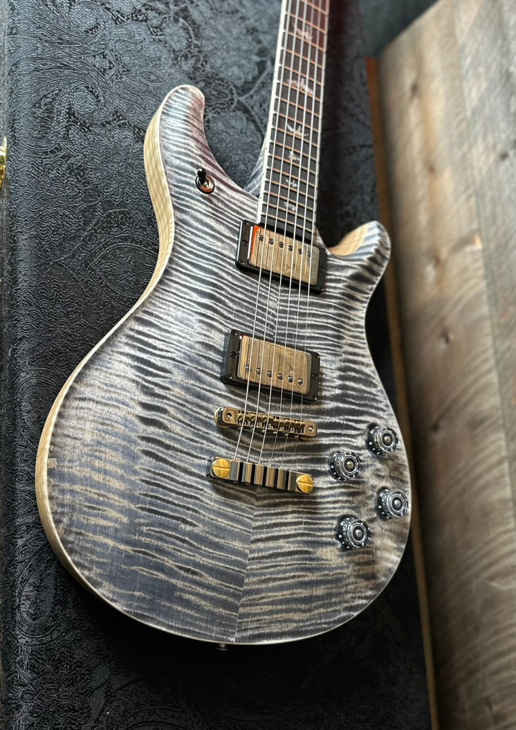 PRS Wood Library McCarty 594 Flamed Maple 10 Top, Swamp Ash Back, Stained Flamed Maple Neck, Bound Ebony FB - Satin Charcoal 418878