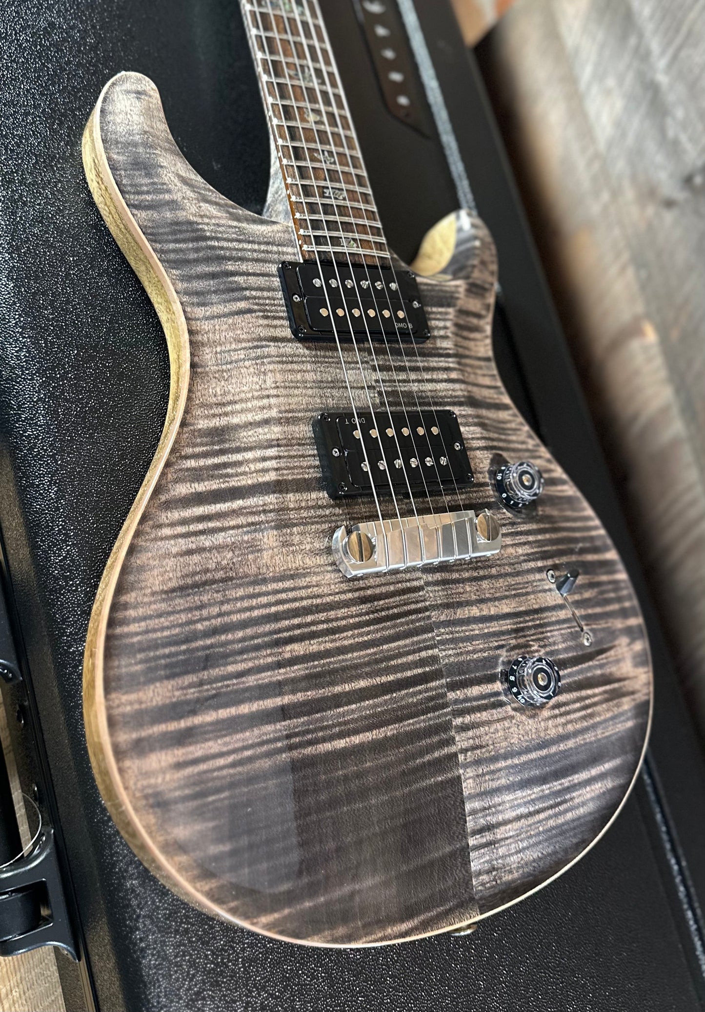 PRS Wood Library Custom 24 Stoptail Limited Edition - Charcoal (Natural Back) 430172