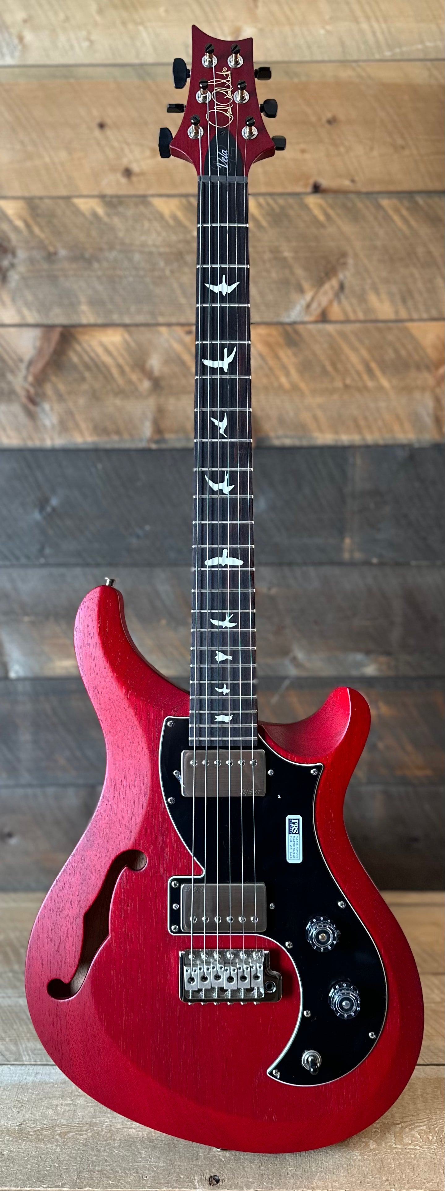 PRS S2 Vela Semi-Hollow HHT Quimper Edition – Vintage Cherry Satin Nitro USA Electric Guitar S2088908