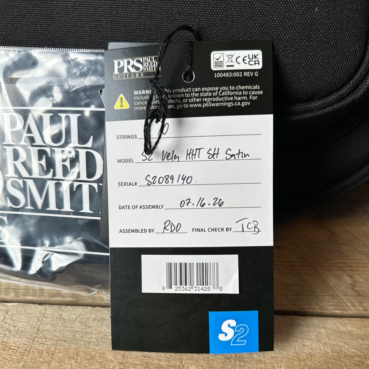 PRS S2 Vela Semi-Hollow HHT Quimper Edition – Charcoal Satin Nitro USA Electric Guitar S2089140
