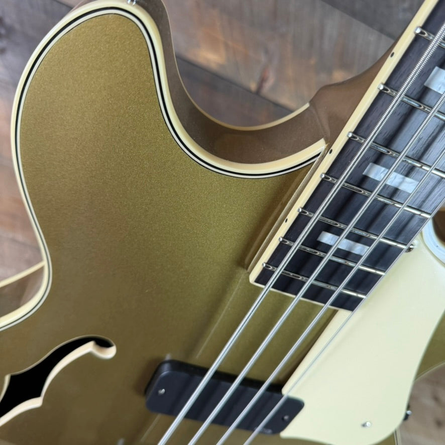 Used Schecter Corsair Bass Metallic Gold Excellent Condition
