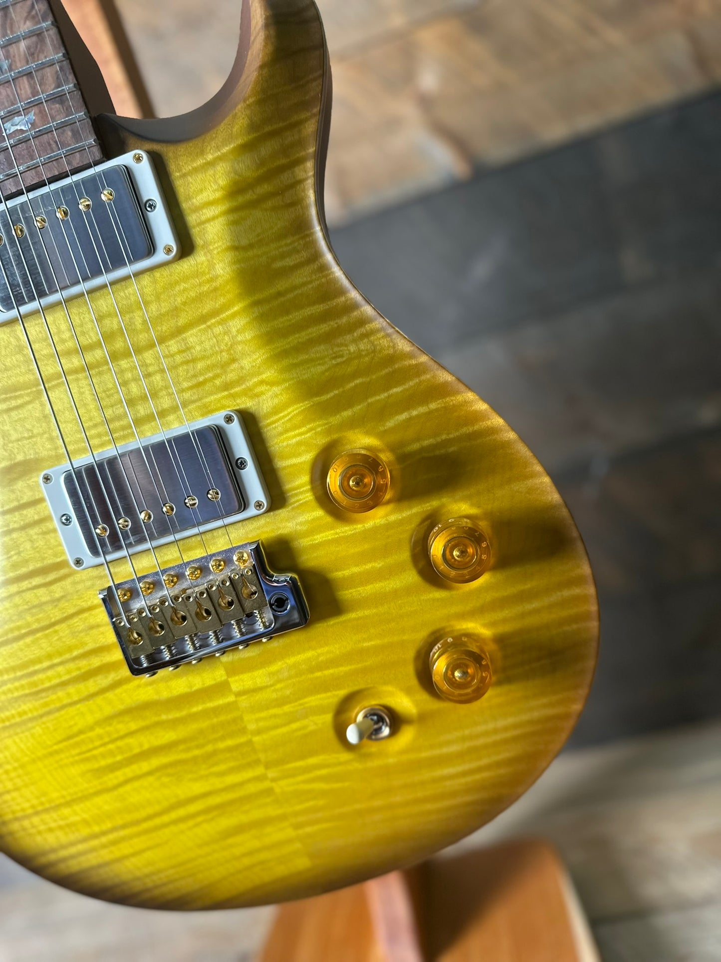 PRS DGT David Grissom Signature Wood Library Flame Maple 10 Top, Brazilian Rosewood FB - Livingston Lemondrop 410960