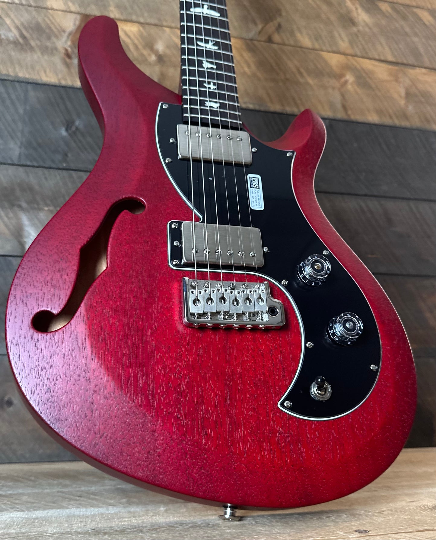 PRS S2 Vela Semi-Hollow HHT Quimper Edition – Vintage Cherry Satin Nitro USA Electric Guitar S2088910