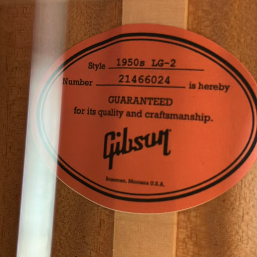 Gibson LG-2 50s Original Acoustic Guitar - Vintage Sunburst 21466024