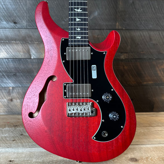 PRS S2 Vela Semi-Hollow HHT Quimper Edition – Vintage Cherry Satin Nitro USA Electric Guitar S2088983