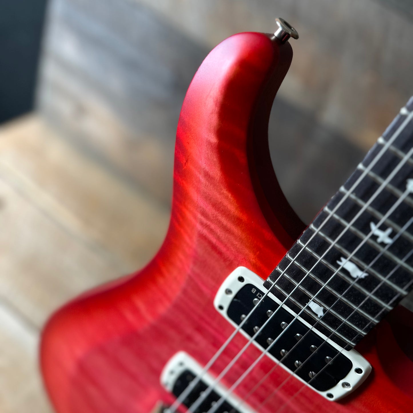 PRS S2 Wood Library Custom 24-08 QS Exclusive Satin Run! - Bonnie Pink Cherry Burst S2085529