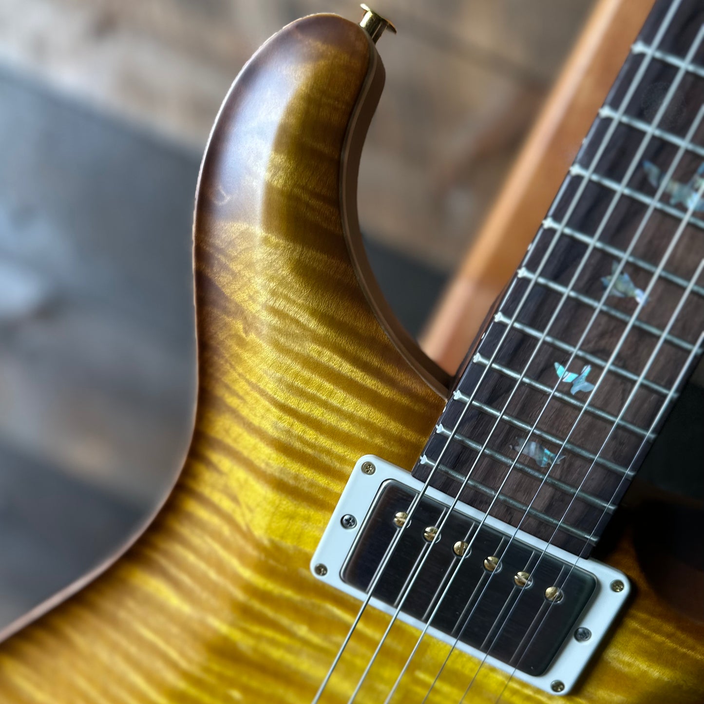 PRS DGT David Grissom Signature Wood Library Flame Maple 10 Top, Brazilian Rosewood FB - Livingston Lemondrop 410967