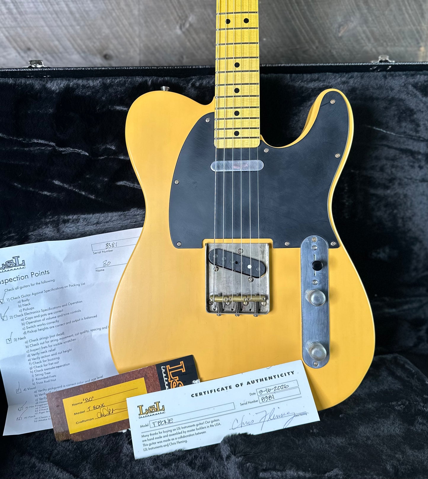 LsL Instruments Chris Fleming 50’s T Bone SS (Bo) - Butterscotch 8381