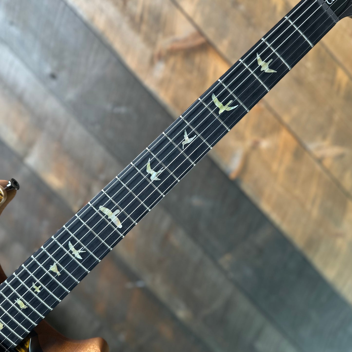 PRS Wood Library Custom 24 Fatback Semi-Hollow McCarty III Pickups Ebony Fretboard Satin Yellow Tiger Stained Maple Neck 423672