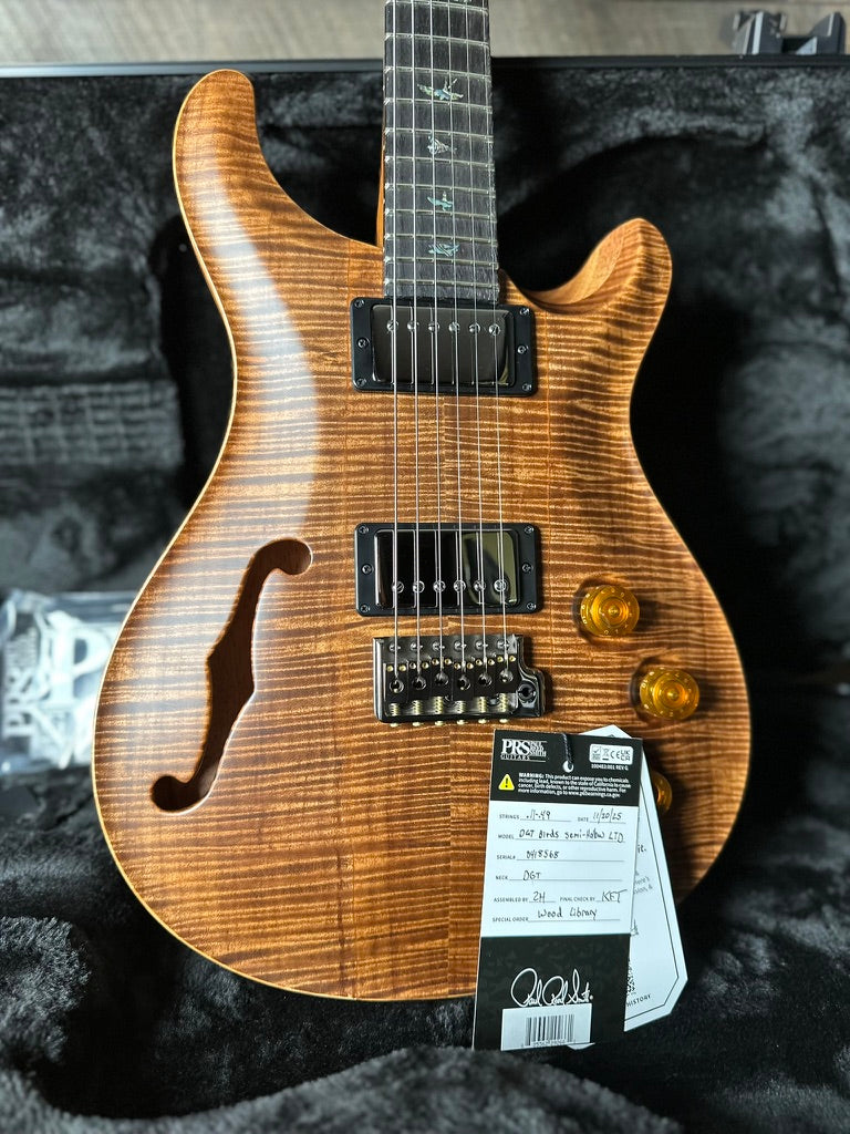 PRS Wood Library DGT Semi-Hollow David Grissom Signature, Flamed Maple 10-Top, Smoked Black Hardware - Satin Copperhead 418568