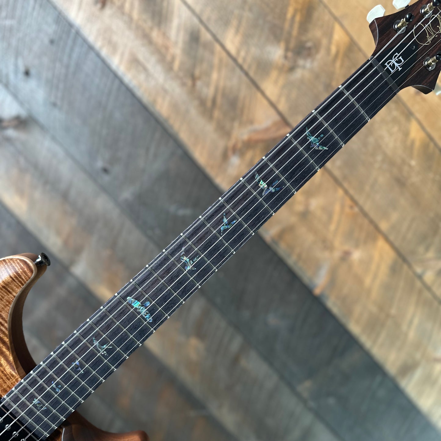 PRS Wood Library DGT Semi-Hollow David Grissom Signature Rosewood Neck! Flamed Maple 10-Top Smoked Black Hardware - Copperhead 418148