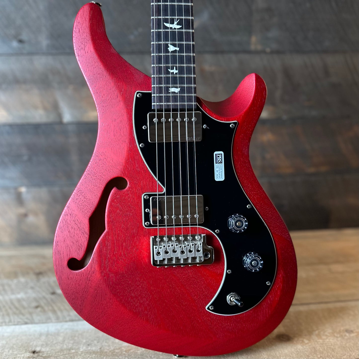 PRS S2 Vela Semi-Hollow HHT Quimper Edition – Vintage Cherry Satin Nitro USA Electric Guitar S2089009