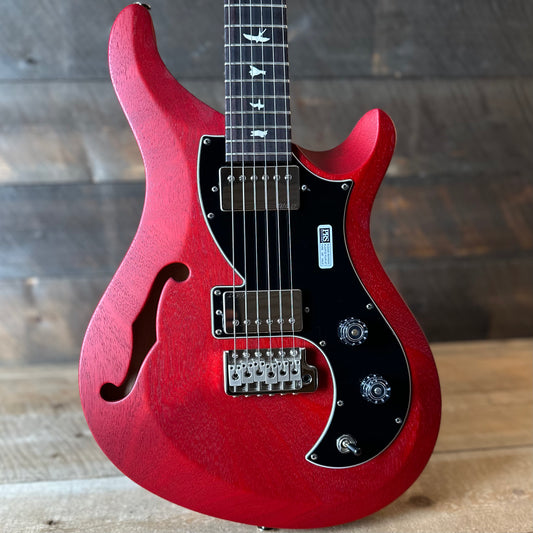 PRS S2 Vela Semi-Hollow HHT Quimper Edition – Vintage Cherry Satin Nitro USA Electric Guitar S2089009