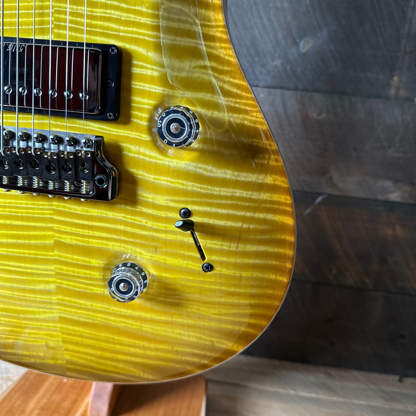 PRS Wood Library Custom 24 Flame Top  Brazilian Rosewood Fretboard!  - Livingston Lemondrop 410301