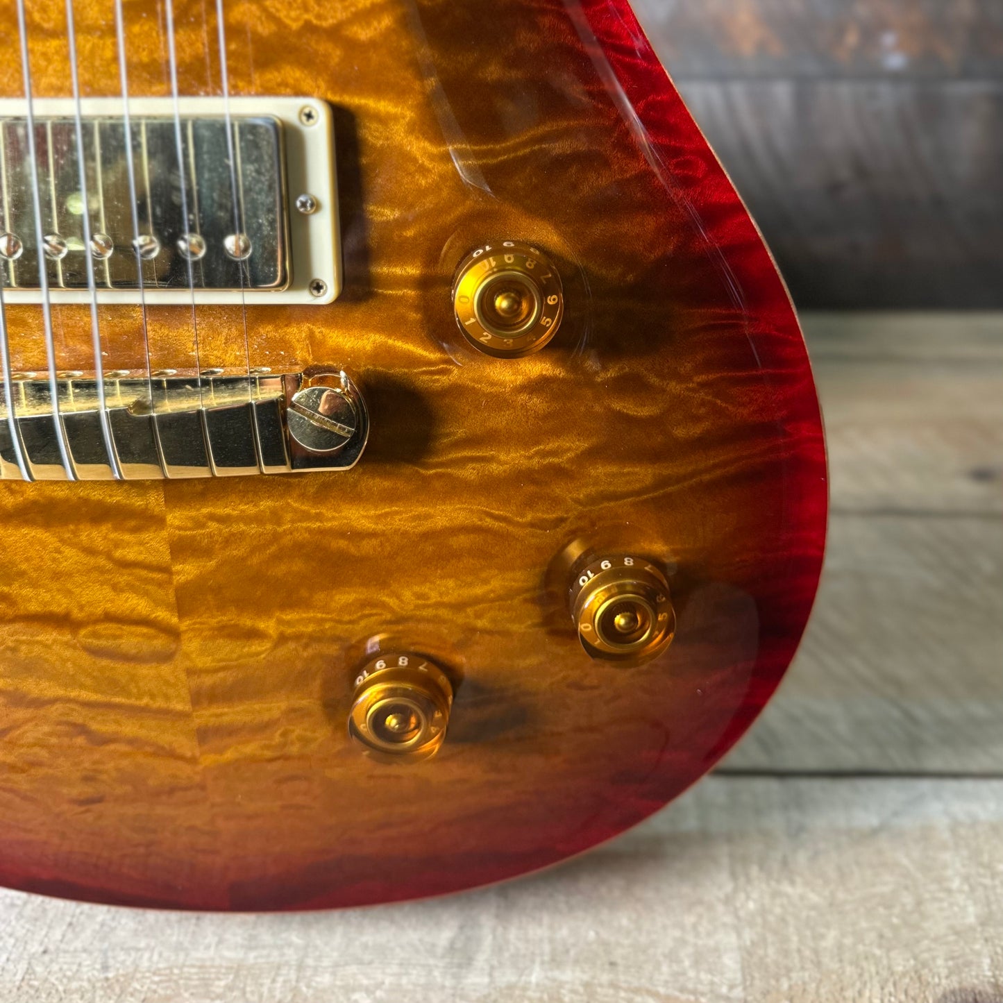 Used 2003 PRS Brazilian Custom 22, Artist Top, Hardtail, Gold Hardware - Dark Cherry Sunburst