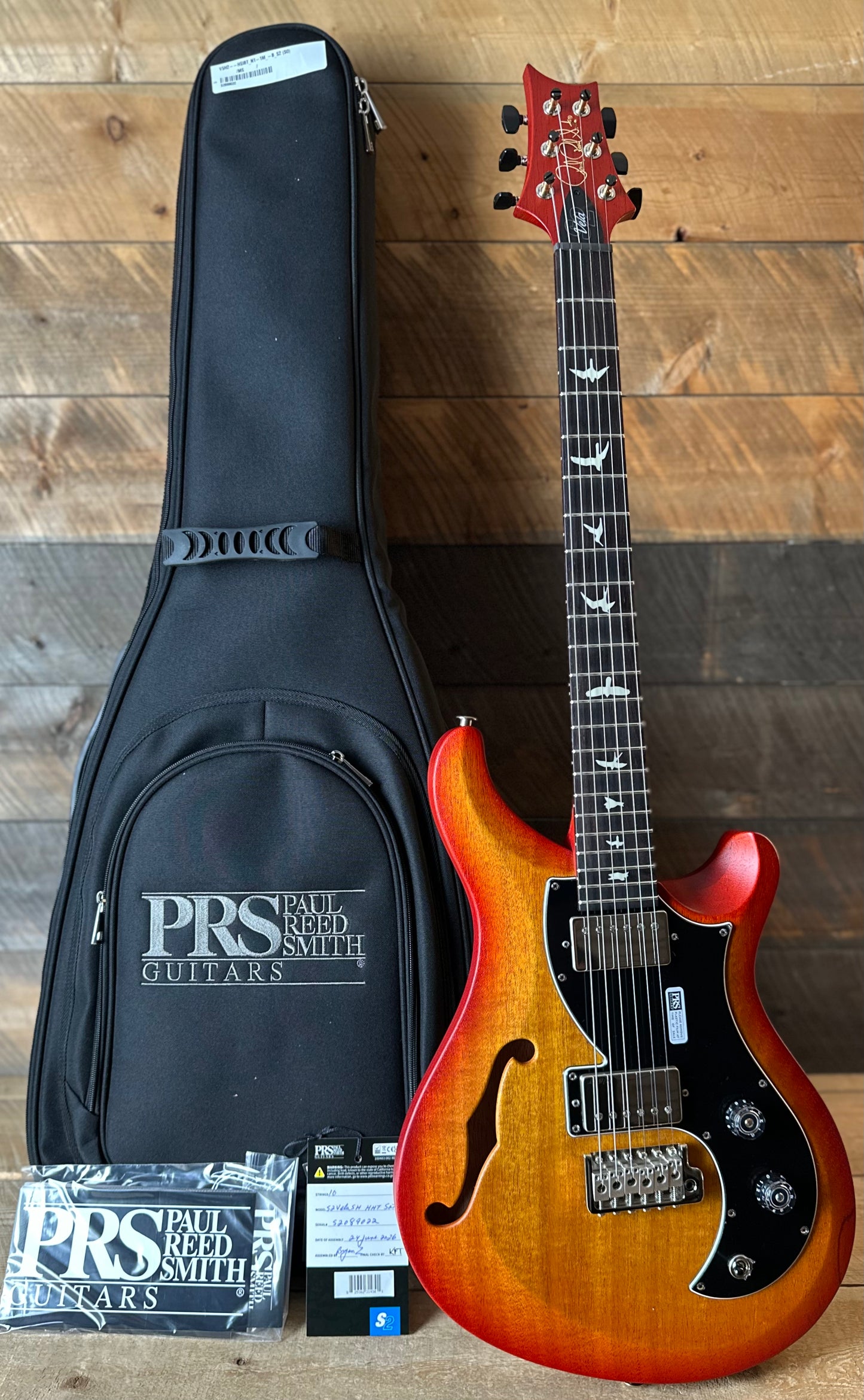 PRS S2 Vela Semi-Hollow HHT Quimper Edition – McCarty Sunburst Satin Nitro USA Electric Guitar S2089022