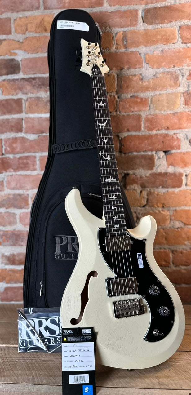 PRS S2 Vela Semi-Hollow HHT Quimper Edition – Antique White Satin Nitro USA Electric Guitar S208998