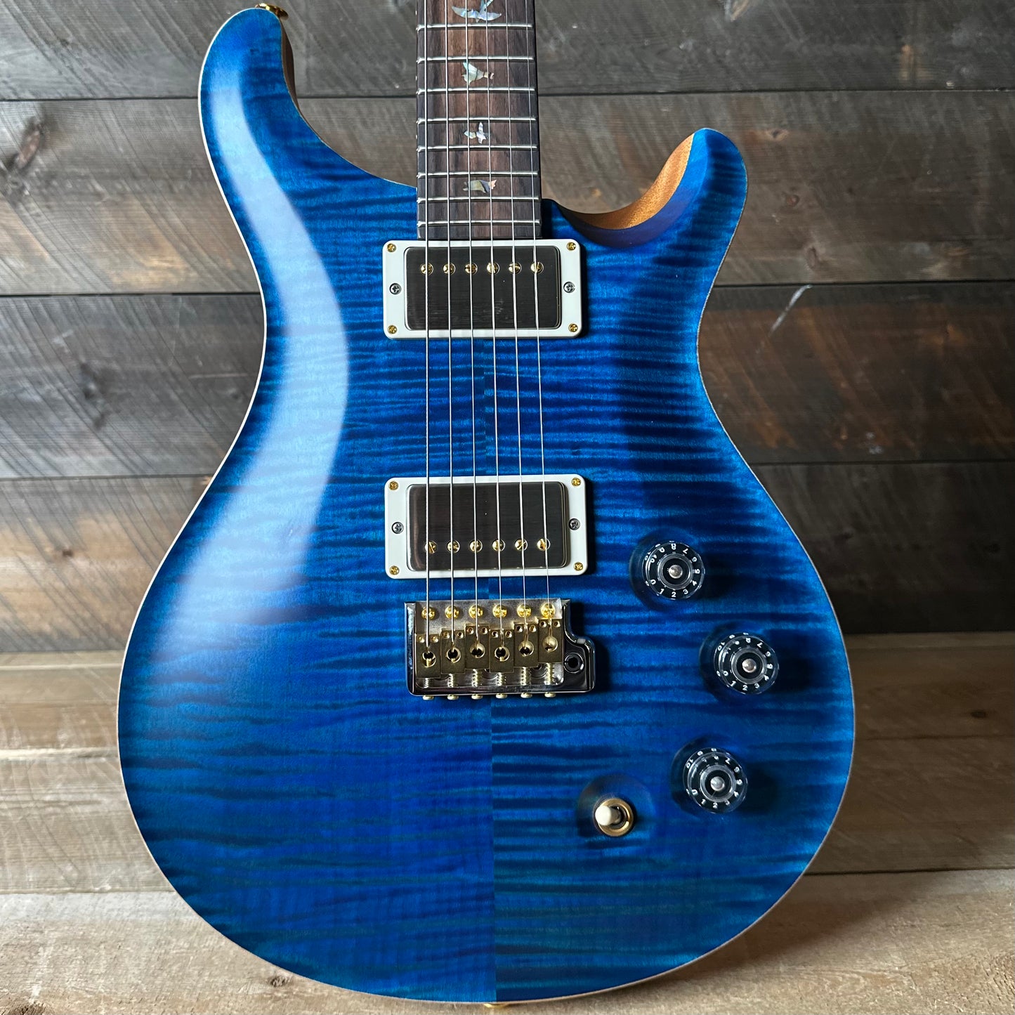 PRS DGT David Grissom Signature Wood Library Flame Maple 10 Top, Brazilian Rosewood FB - Aquamarine 410964