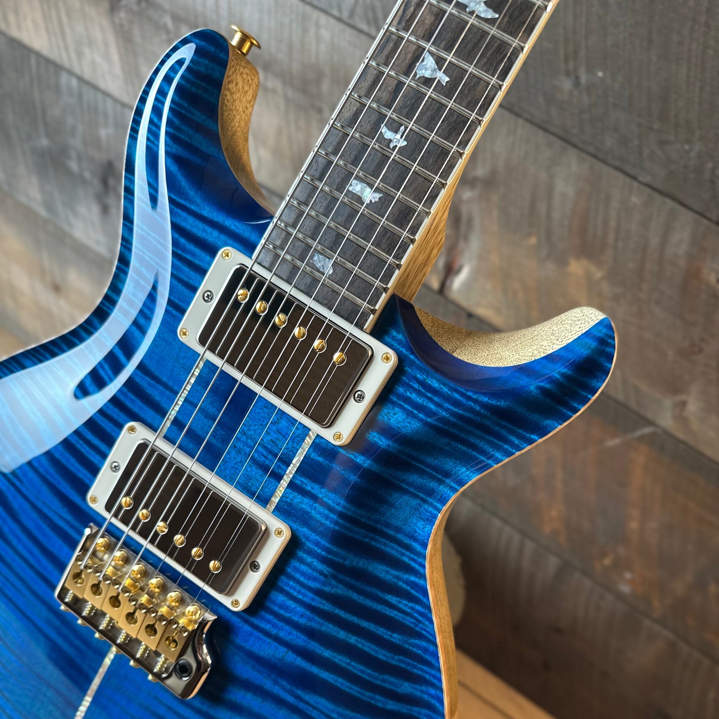 PRS Wood Library Santana Retro Korina Back & Neck, Ziricote FB - Aquamarine 430120
