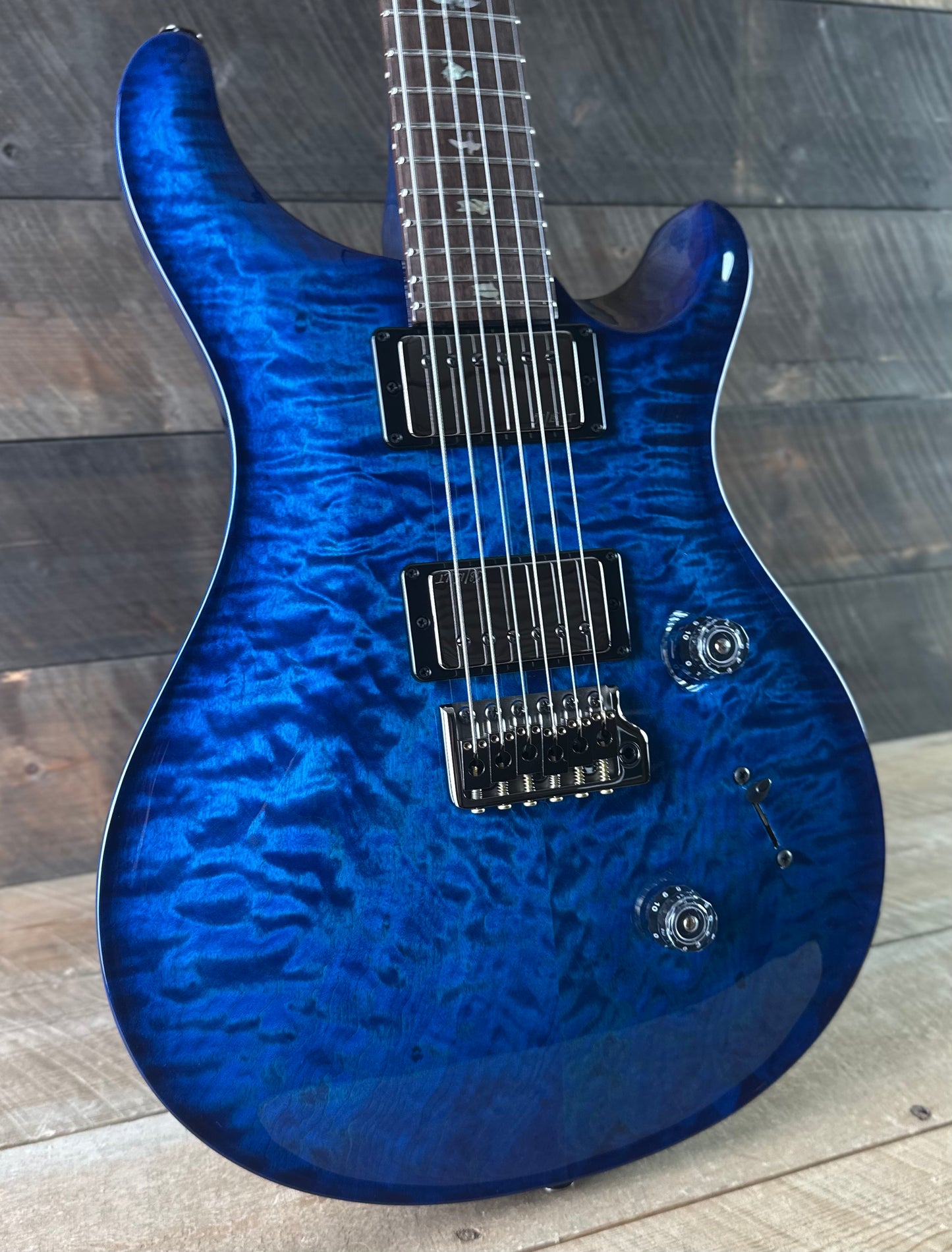 PRS Wood Library Custom 24 Quilt Top Brazilian Rosewood Fretboard - Aquamarine W/Blue Back 411448