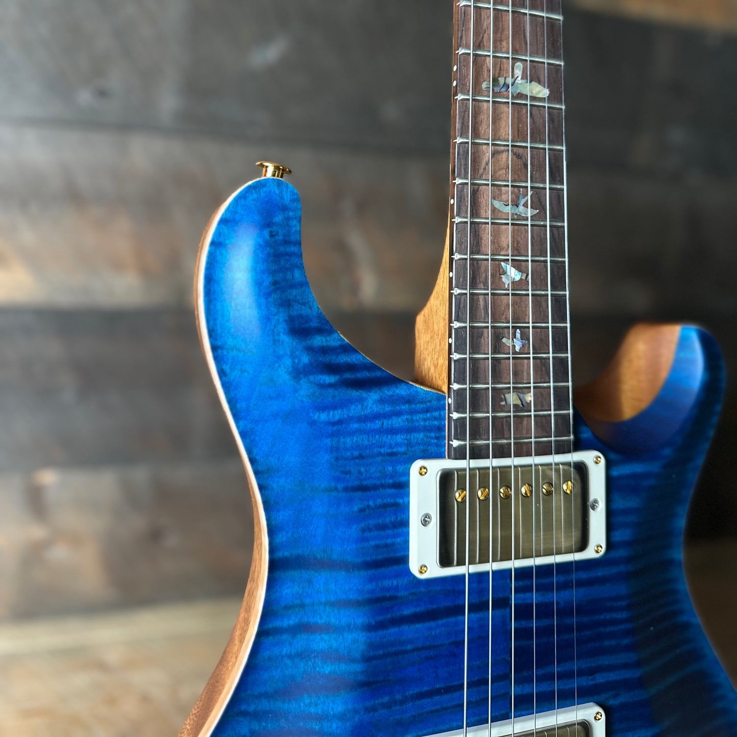 PRS DGT David Grissom Signature Wood Library Flame Maple 10 Top, Brazilian Rosewood FB - Aquamarine 410964