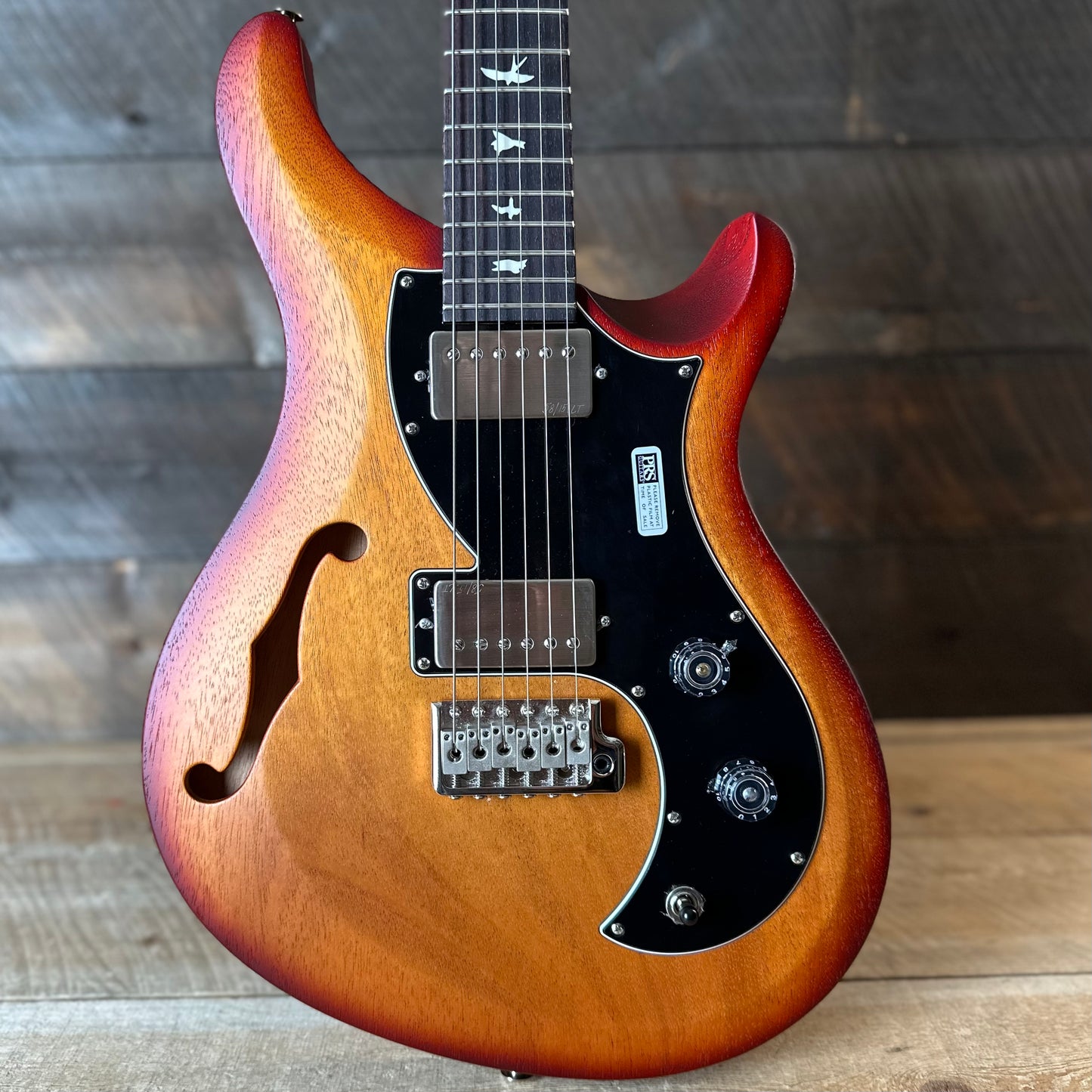 PRS S2 Vela Semi-Hollow HHT Quimper Edition – Dark Cherry Sunburst Satin Nitro USA Electric Guitar S2088946
