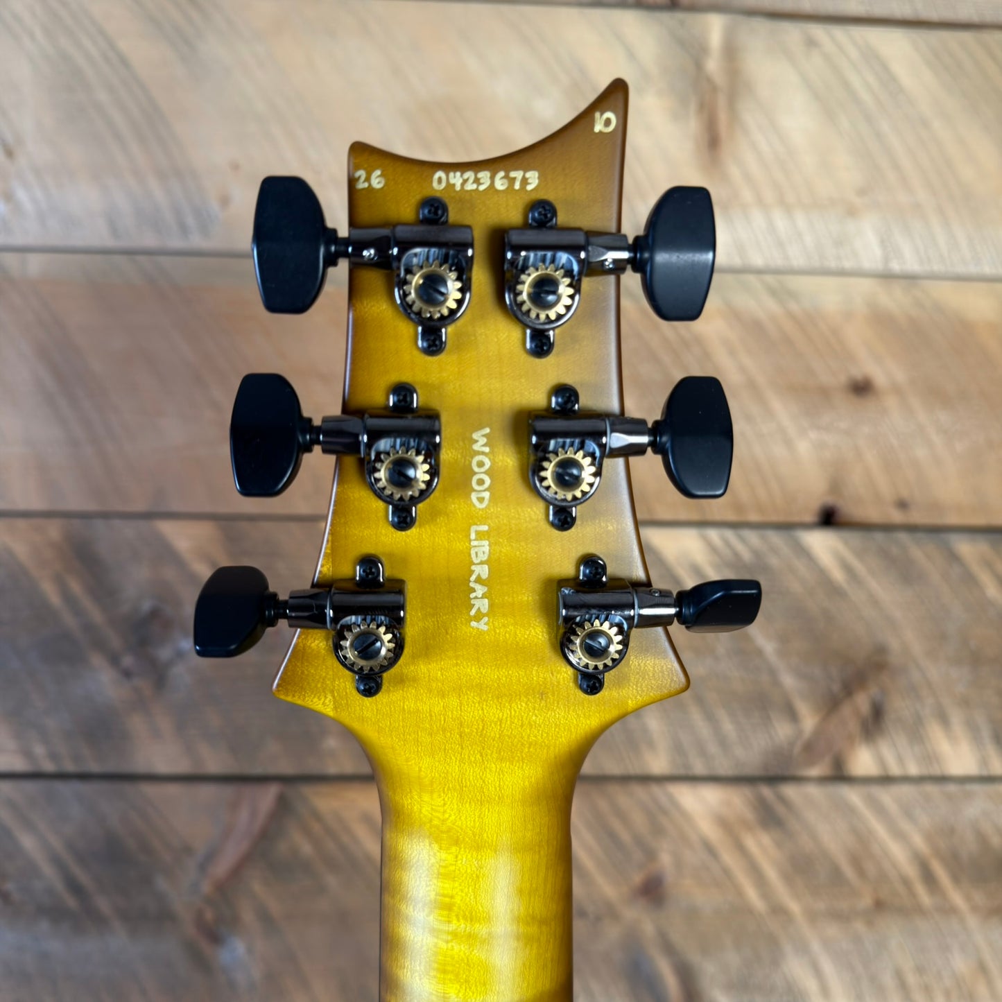 PRS Wood Library Custom 24 Fatback Semi-Hollow McCarty III Pickups Ebony Fretboard Satin Livingston Lemondrop Finish Stained Maple Neck 423673
