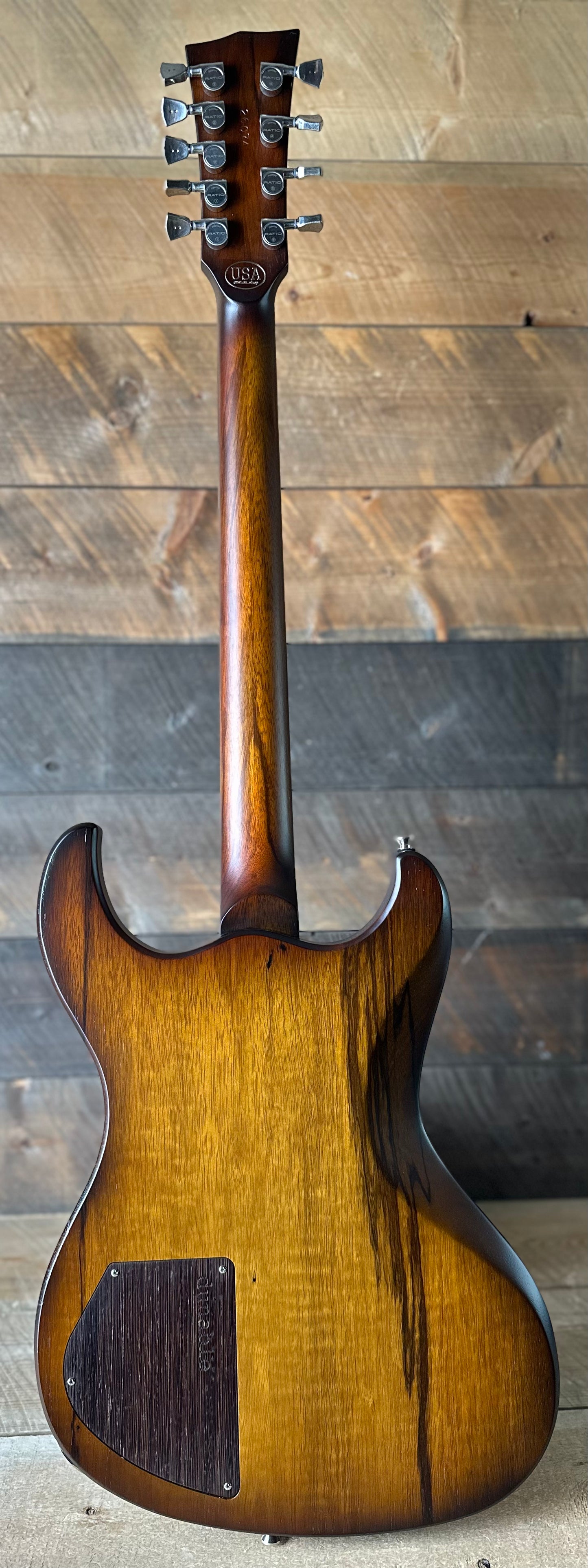 Dunable USA Custom Shop Gnarwhal 9 String Redwood Burl Top - Amber Burst 26074