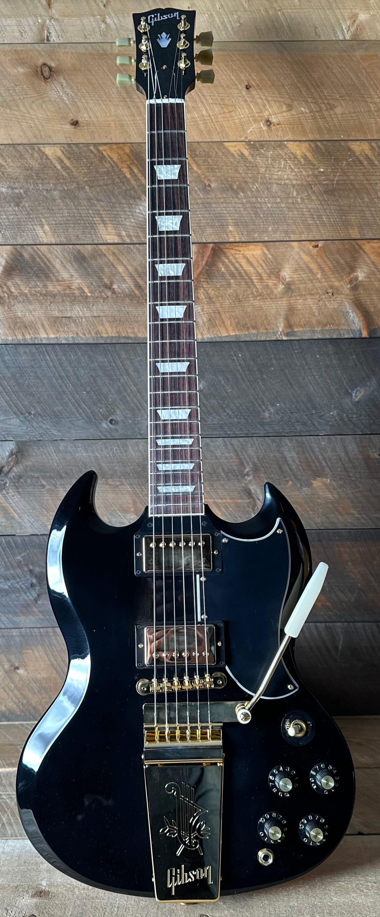 Gibson SG Standard '61 Maestro Vibrola *Extremely Limited!!* - Ebony W/Gold Hardware, T-Type Pickups, Witch Hat Knobs 227350063