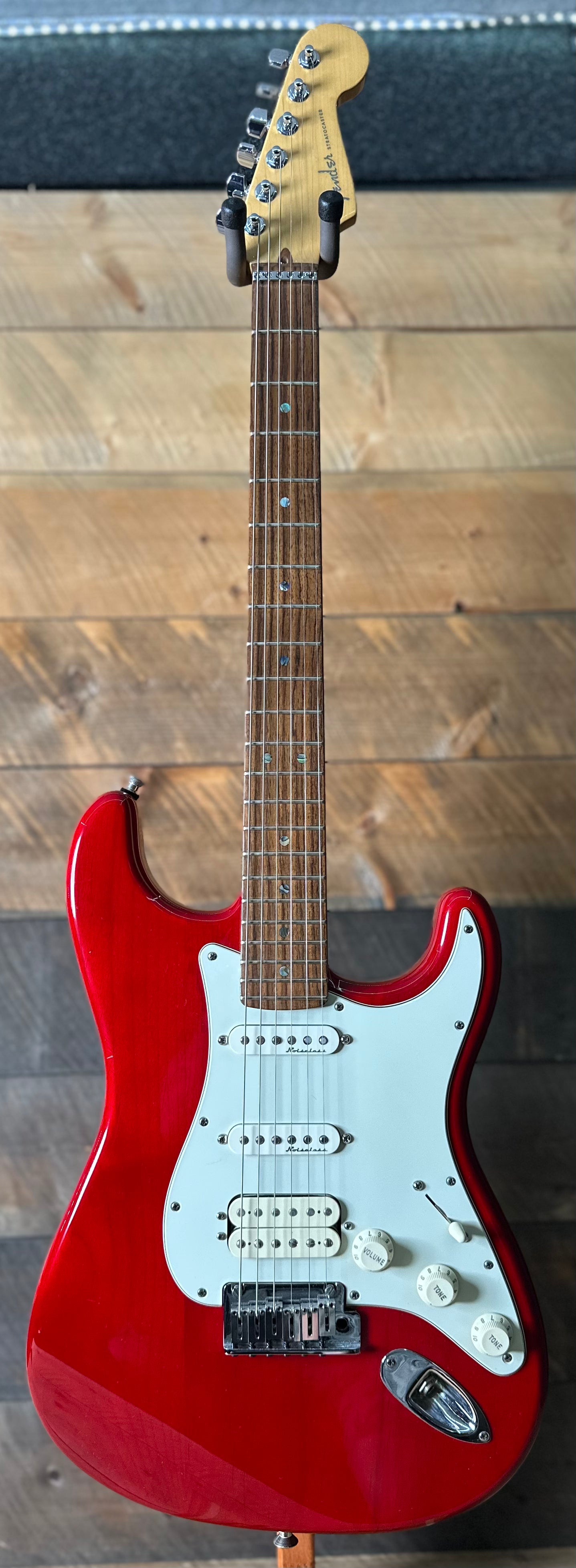 Used 2000 Fender American Deluxe Stratocaster - Transparent Red