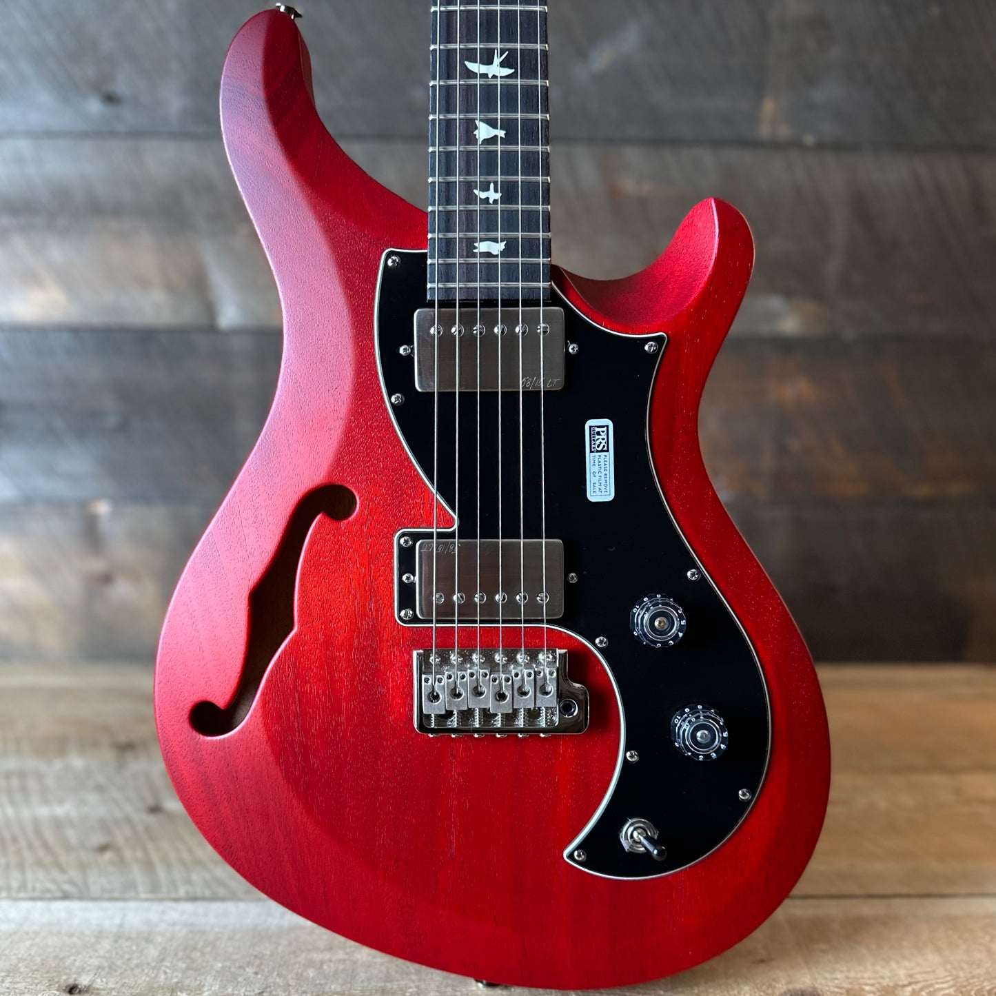 PRS S2 Vela Semi-Hollow HHT Quimper Edition – Vintage Cherry Satin Nitro USA Electric Guitar S2088985