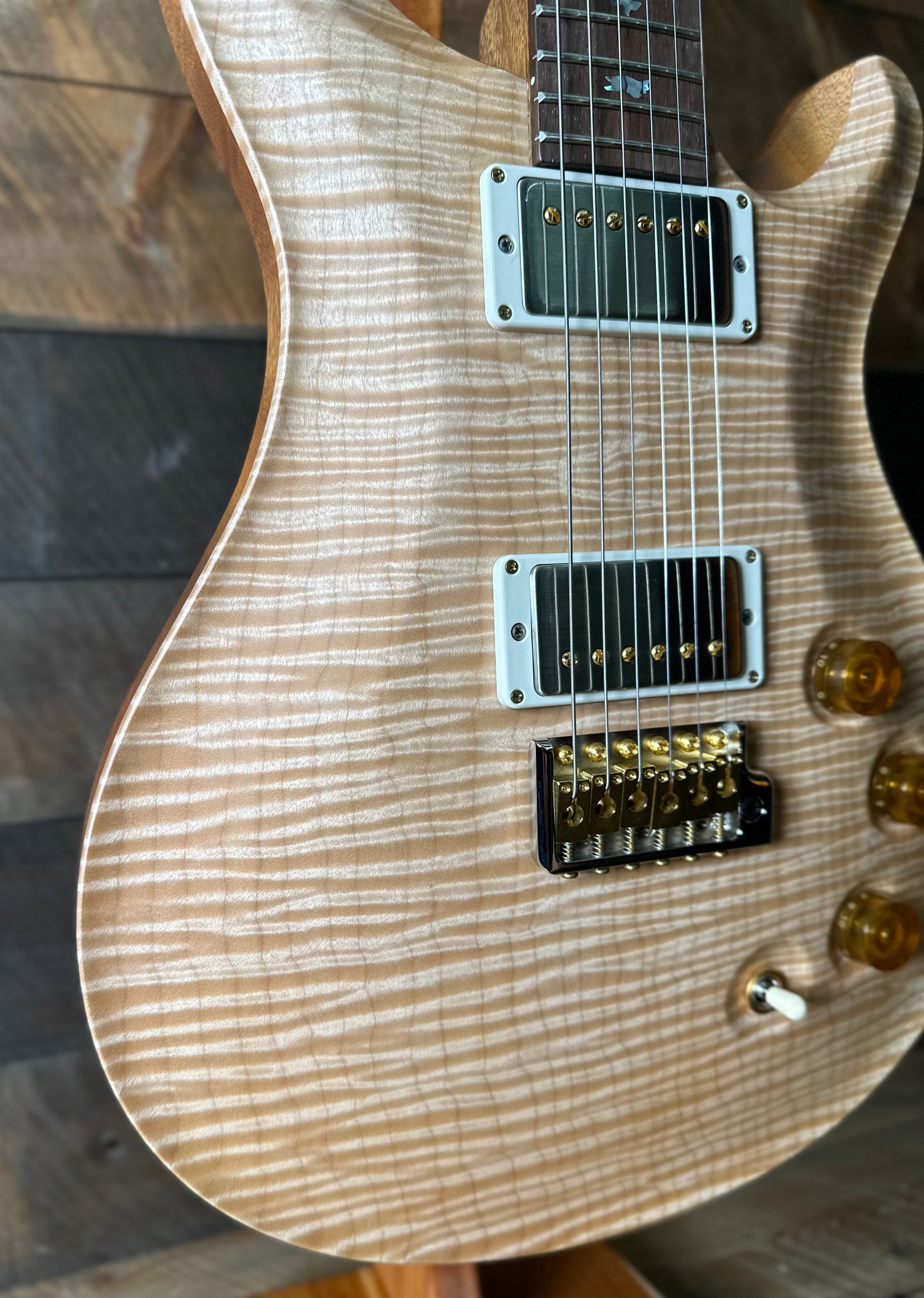 PRS DGT David Grissom Signature Wood Library ONE PIECE TOP!! Flame Maple 10 Top, Brazilian Rosewood FB -Natural 410965
