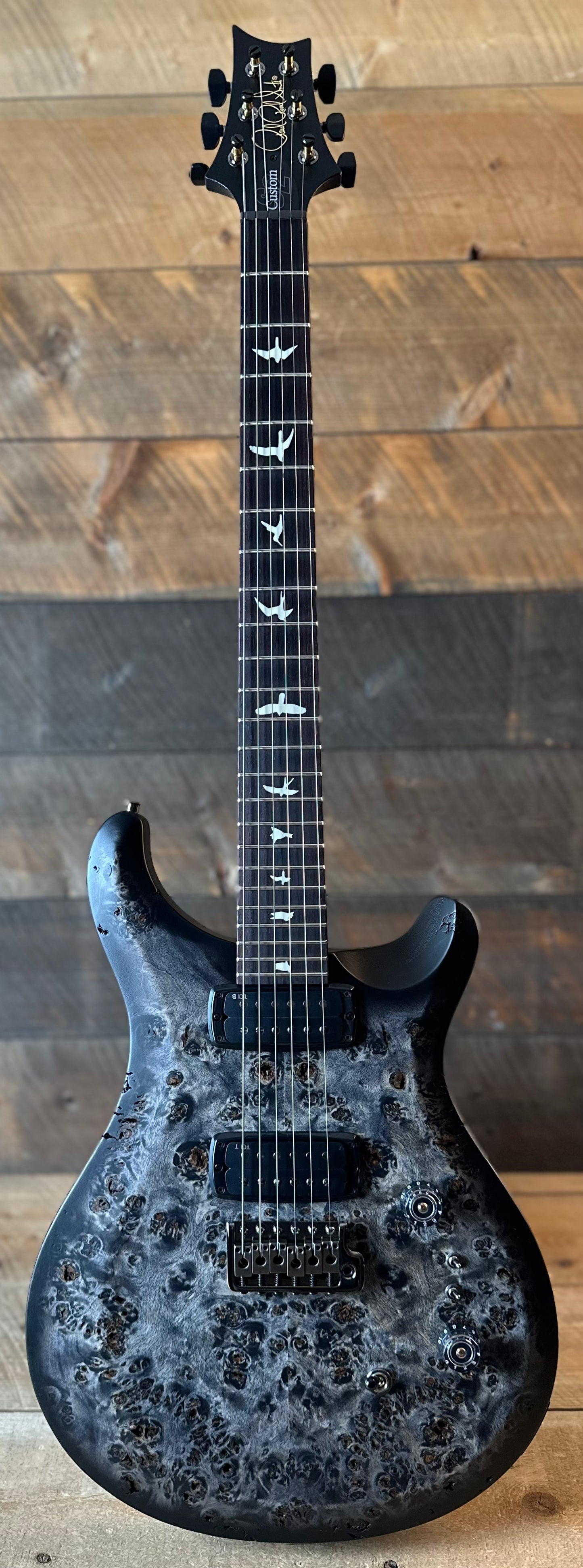 PRS Limited Wood Library Select S2 Custom 24-08 Poplar Burl Top - Charcoal Burst S2088895