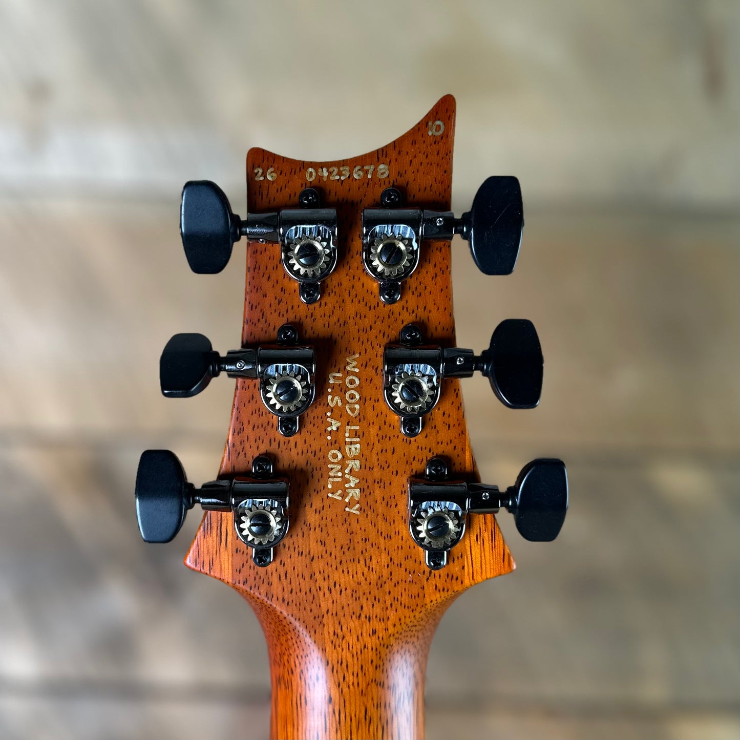 PRS Wood Library Custom 24 Amazing Quilted 10 top!!, Korina Body/Neck, Brazilian Rosewood FB - Satin Burnt Maple Leaf 423678