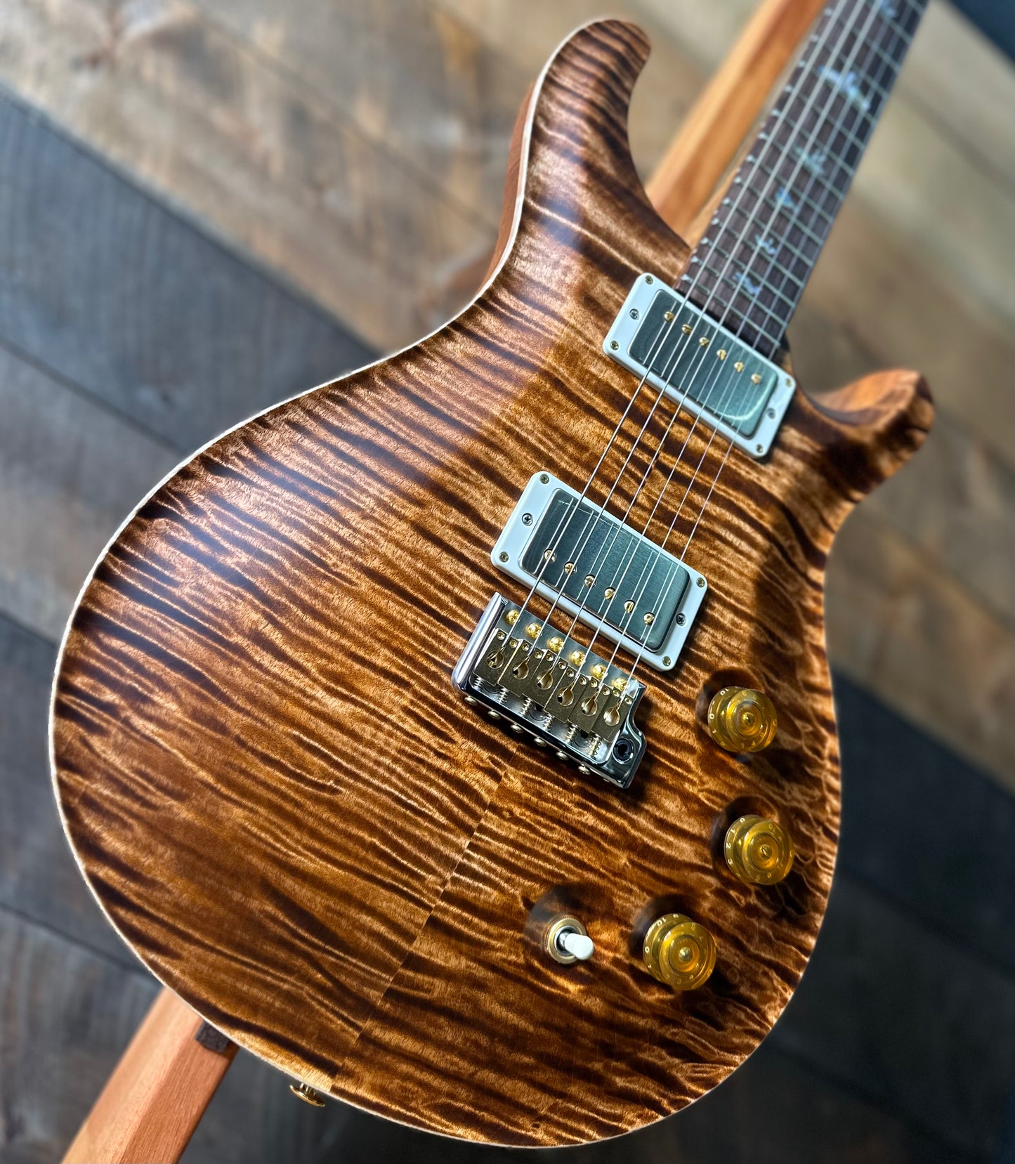 PRS DGT David Grissom Signature Wood Library Flame Maple 10 Top, Brazilian Rosewood FB - Copperhead 410963