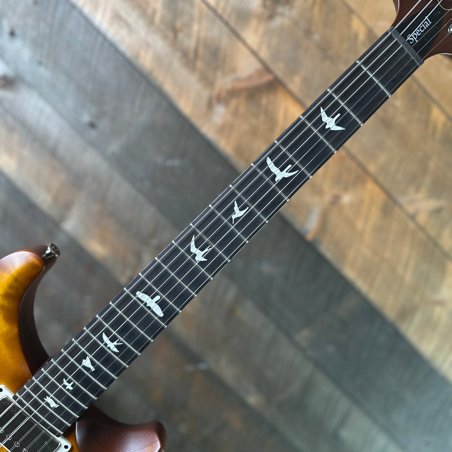 PRS S2 Wood Library Special Semi-Hollow Quilted Top Ebony Fretboard - Satin Honey Gold Burst S2088418