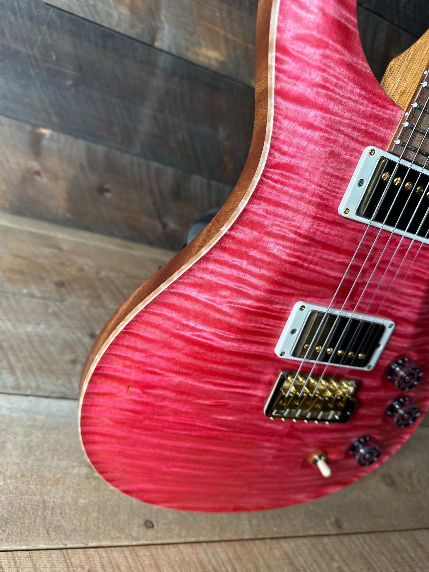 PRS DGT David Grissom Signature Wood Library Flame Maple 10 Top, Brazilian Rosewood FB - Bonnie Pink 410962