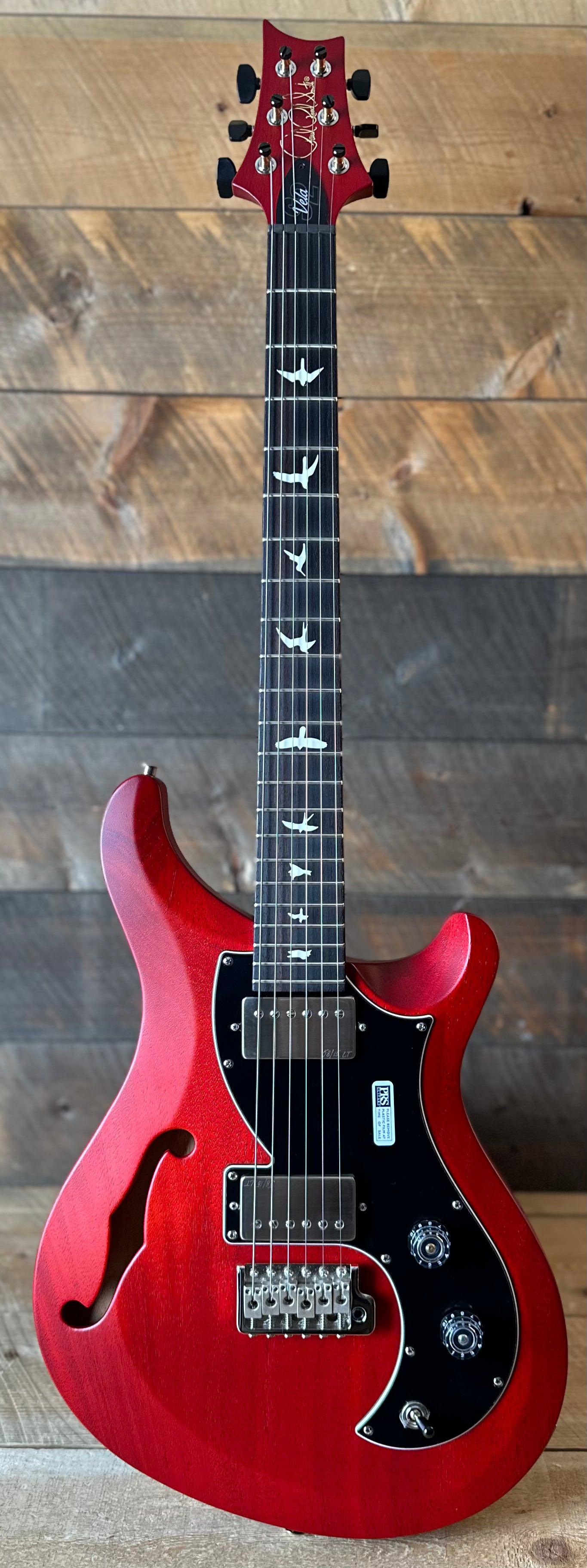 PRS S2 Vela Semi-Hollow HHT Quimper Edition – Vintage Cherry Satin Nitro USA Electric Guitar S2088985
