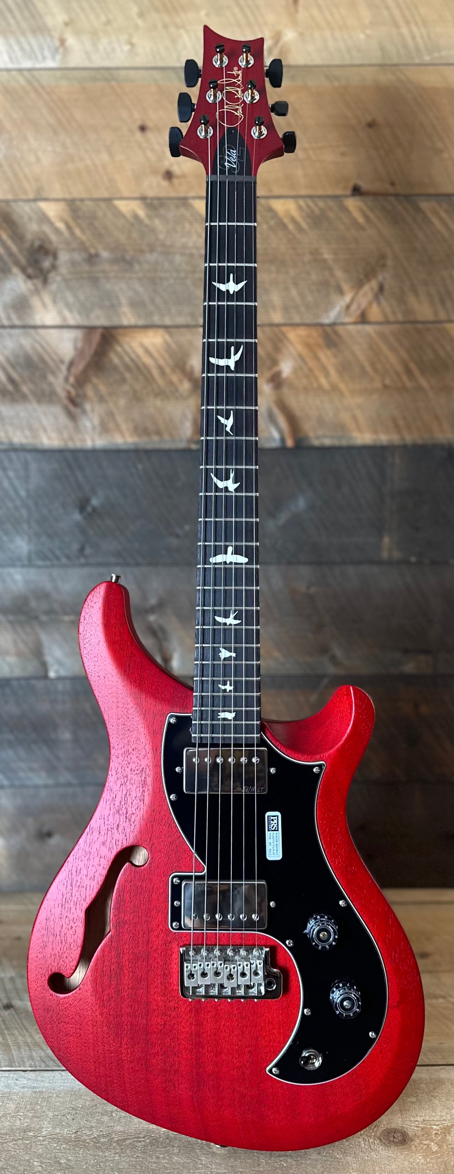 PRS S2 Vela Semi-Hollow HHT Quimper Edition – Vintage Cherry Satin Nitro USA Electric Guitar S2089032
