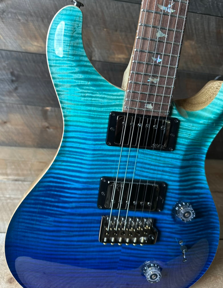 PRS Wood Library Custom 24 Blue Fade 10 Top Brazilian Rosewood Fretboard 58/15lt Korina Back 411447