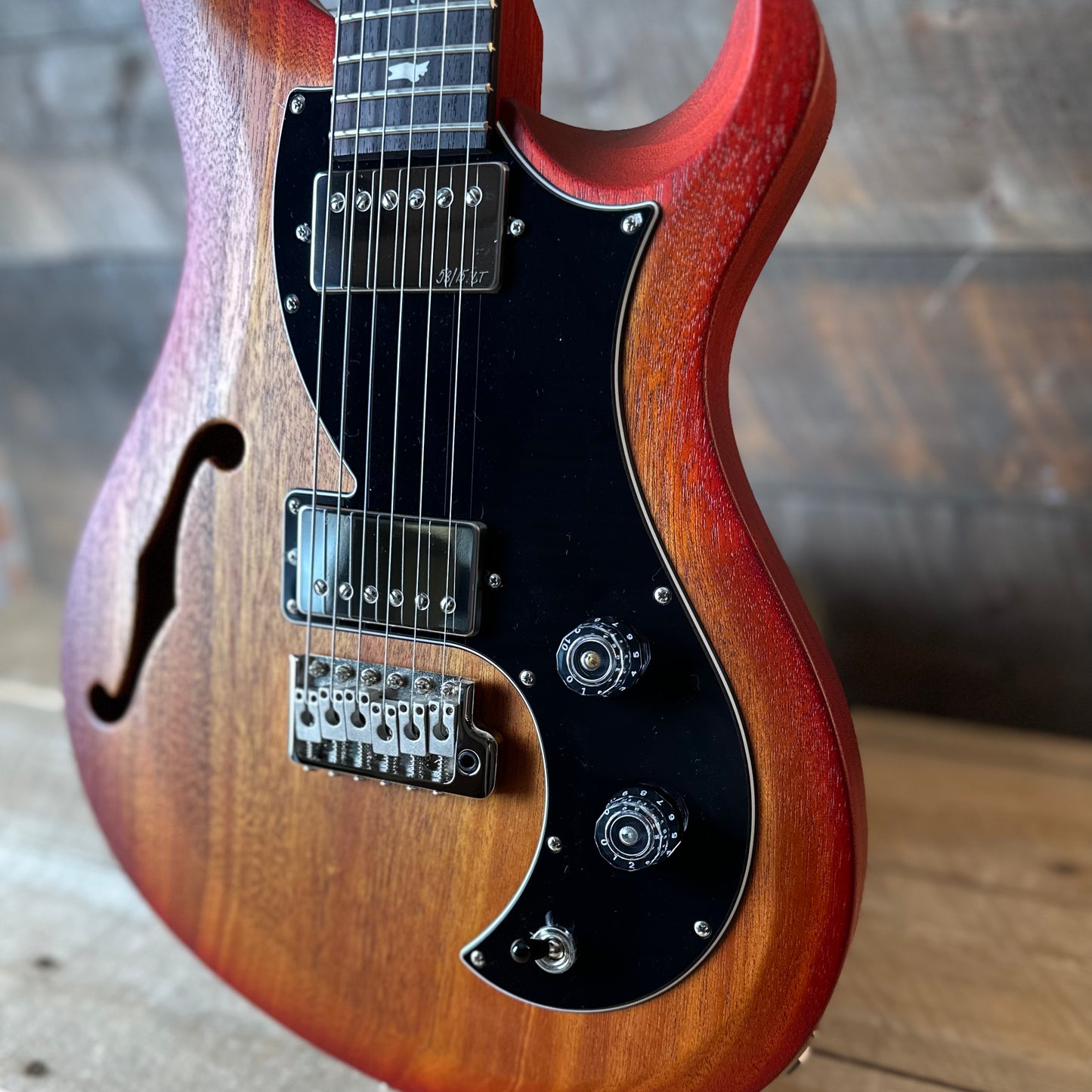 PRS S2 Vela Semi-Hollow HHT Quimper Edition – McCarty Sunburst Satin Nitro USA Electric Guitar S2089129