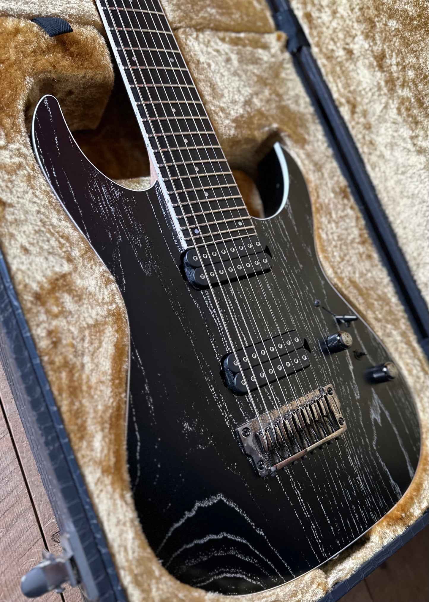 Used Ibanez Prestige RG5328 - Lightning Through A Dark 8-String Electric Guitar