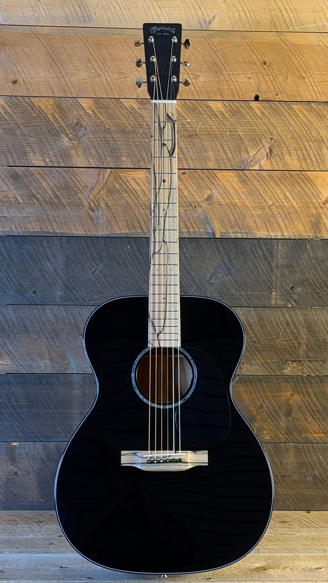 Martin Custom Shop 18 Style  OO Acoustic Guitar Gloss Black Satin Neck with Pale Moon Ebony FB Hardcase