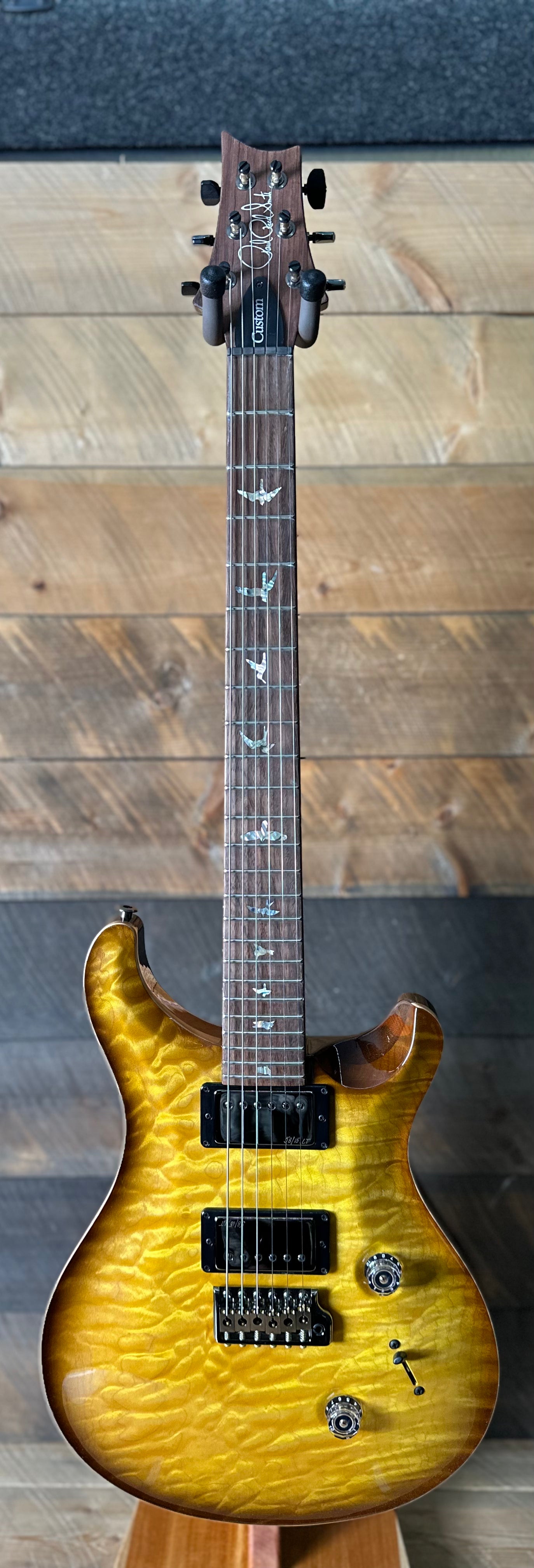 PRS Wood Library Custom 24 Quilt Top Brazilian Rosewood Fretboard! - Livingston Lemondrop 408160