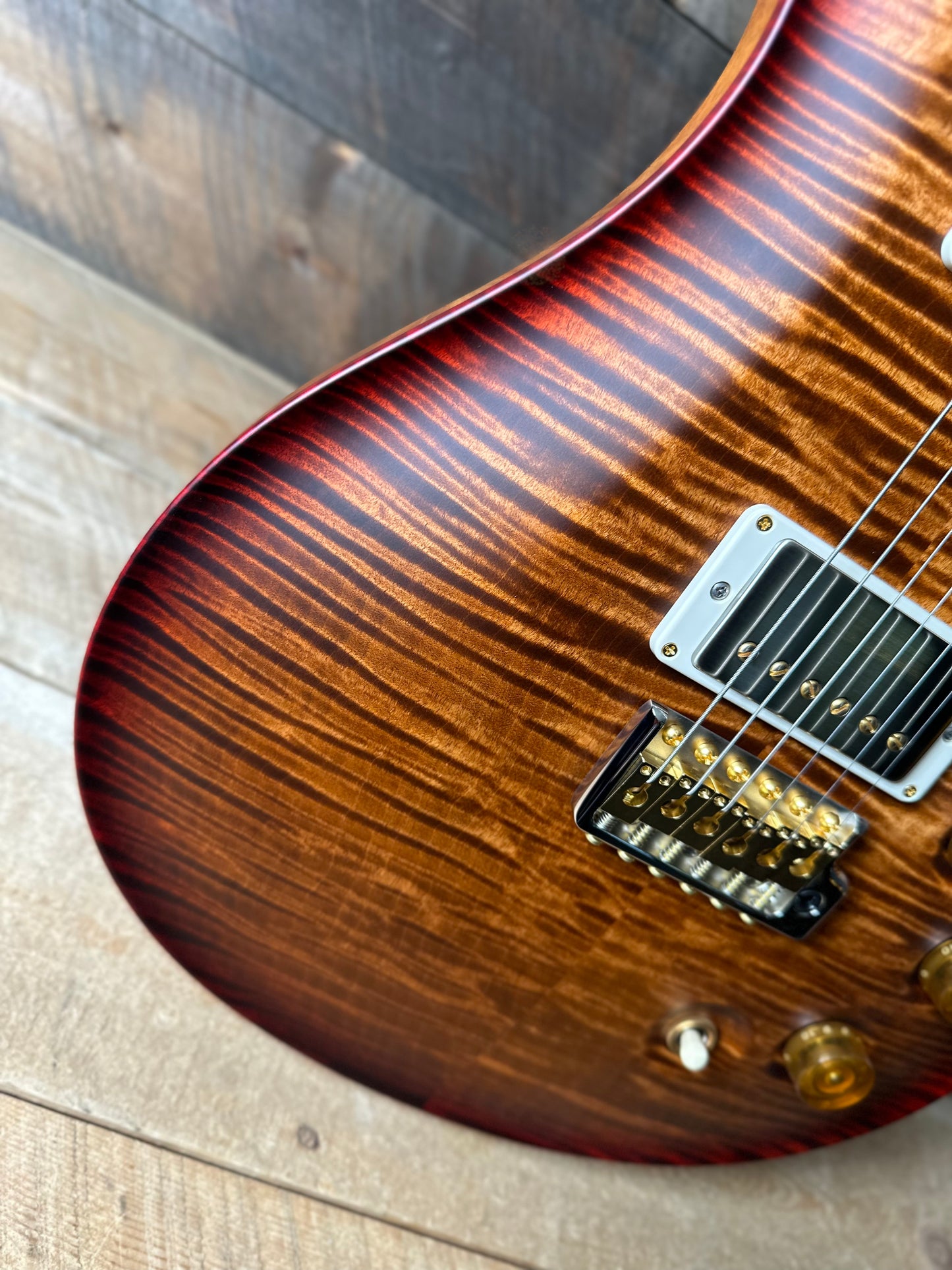 PRS Wood Library DGT David Grissom Signature Wood Library Flame Maple 10 Top, Brazilian Rosewood FB - Custom Color Copperhead Cherry Burst 410961
