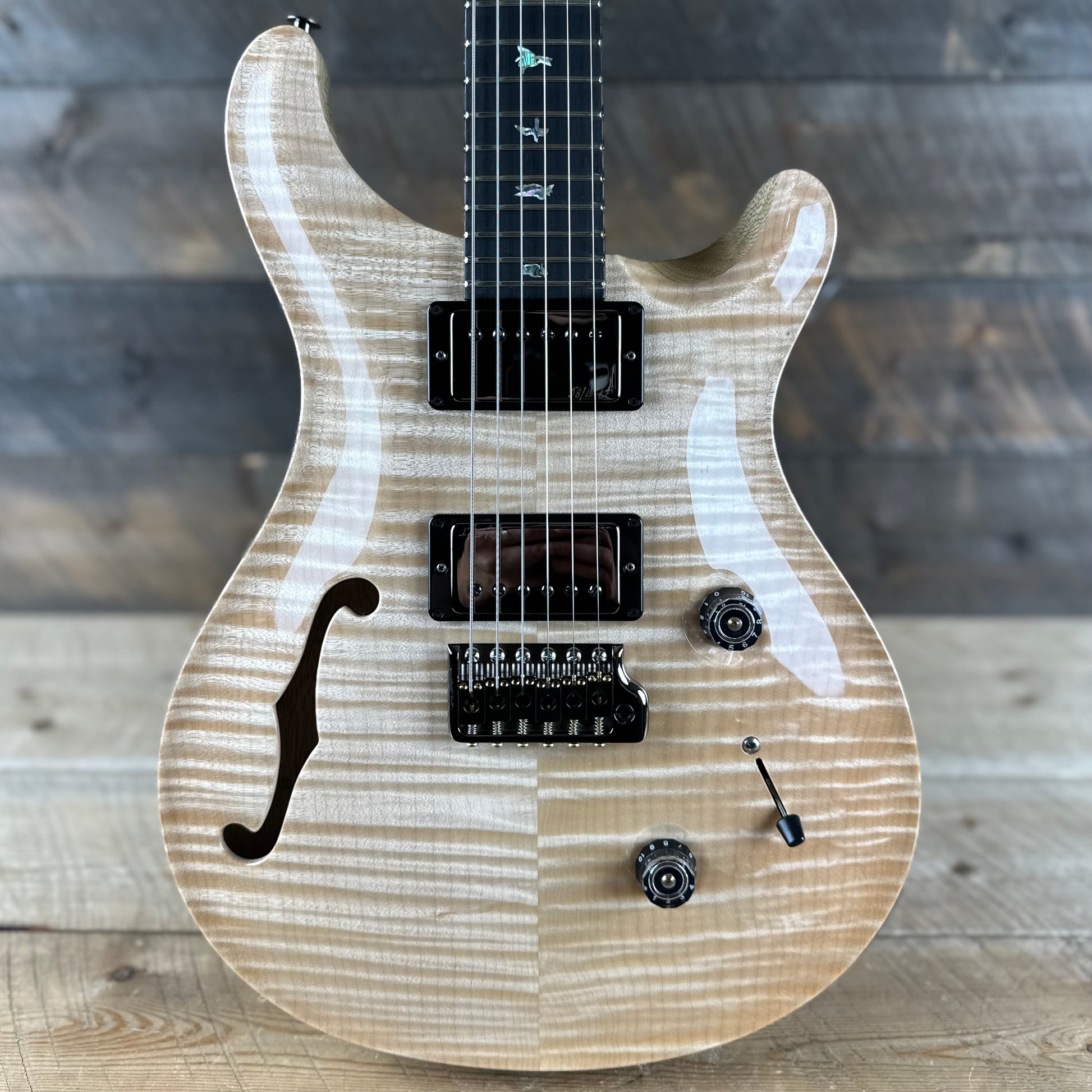 PRS Wood Library Custom 24 Semi-Hollow Flame Maple 10 Top Korina PRS Wood Library Custom 24 Semi-Hollow Flame Maple 10 Top Korina