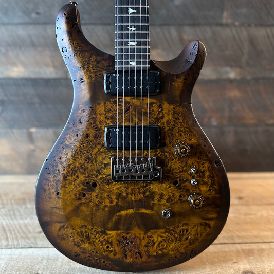 PRS Limited Edition Wood Library Select S2 Custom 24-08 Poplar Burl Top - Black Gold Burst  S2087816