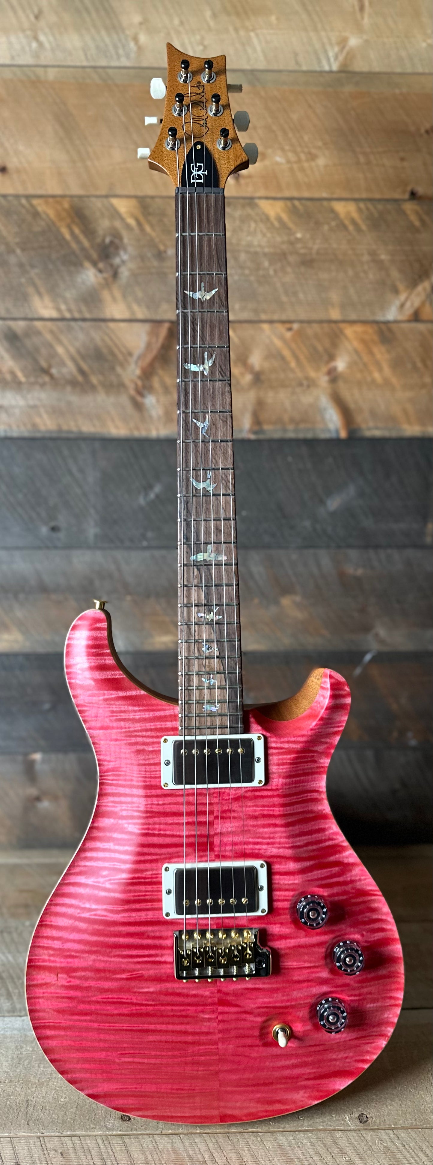 PRS DGT David Grissom Signature Wood Library Flame Maple 10 Top, Brazilian Rosewood FB - Bonnie Pink 410962